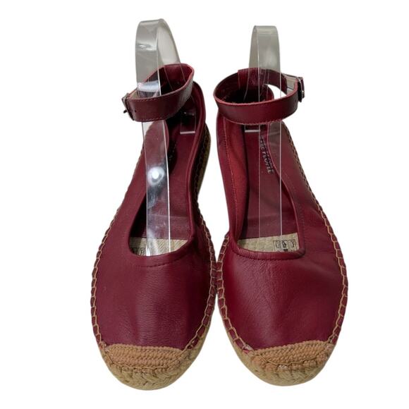 Free People Mason Ballet Espadrille Flat Women’s 9/39 Red Leather Strap NEW - Picture 3 of 7
